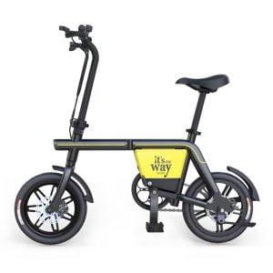 yellow colore 14 inch foldable electric bike