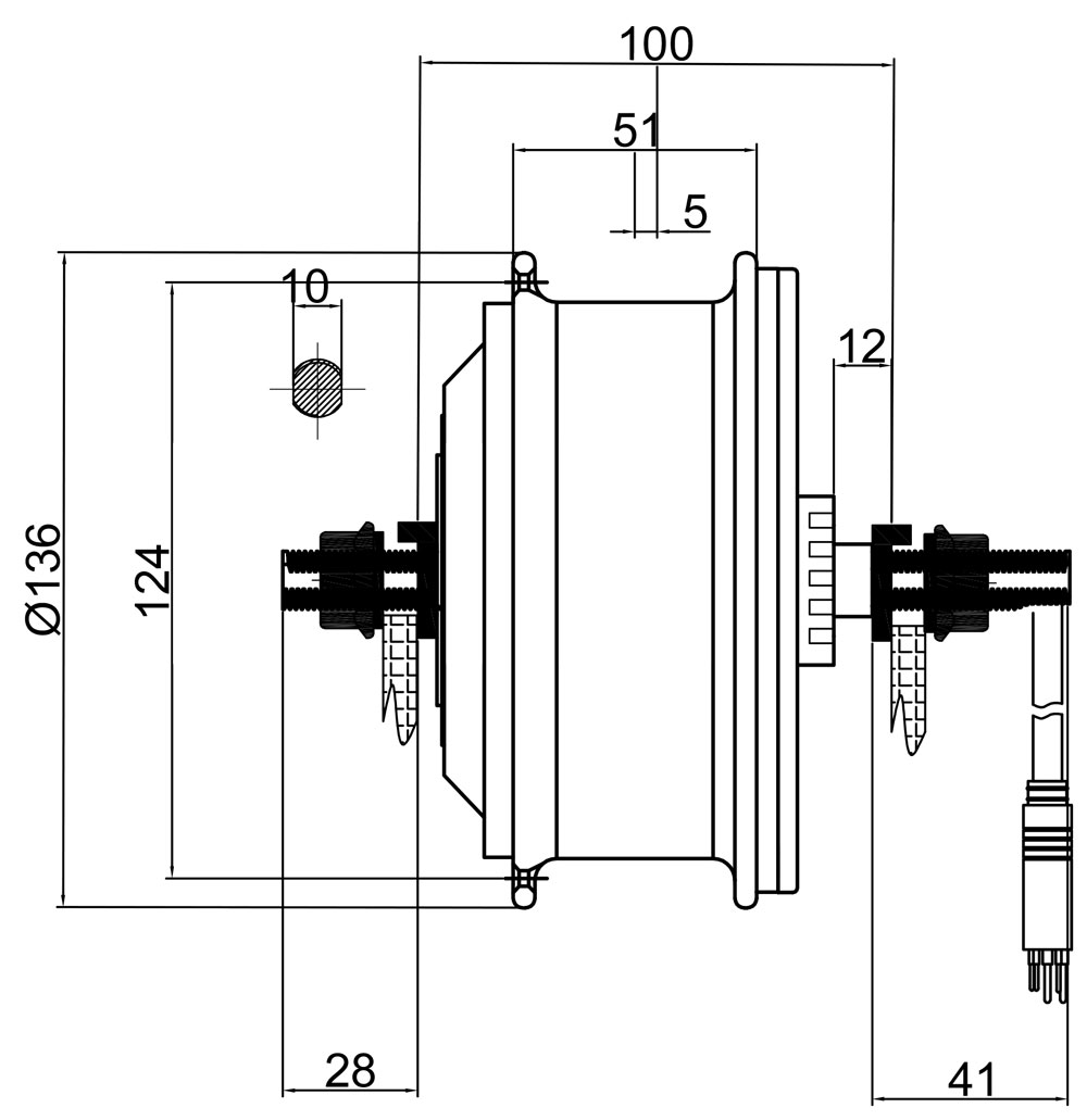 front drive roller brake ebike motor