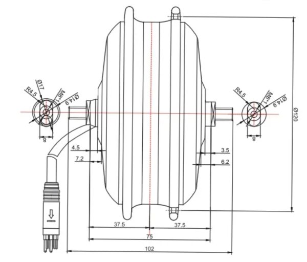 mini size front drive motor