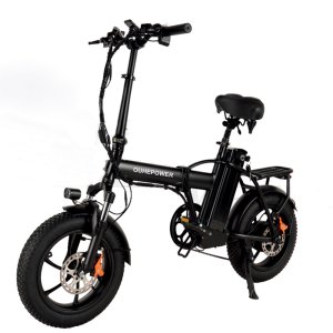 Ebike met dikke banden van 16 inch